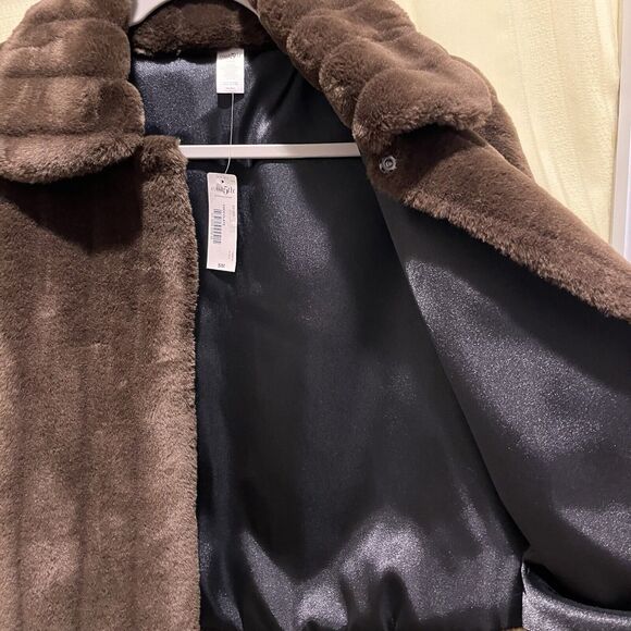 EAST 5th Women’s Faux Fur lined Soft Brown Cape Shawl Poncho Shrug Size SM - Picture 6 of 9